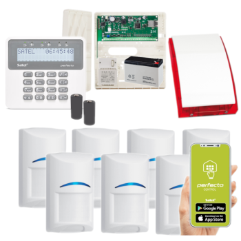 ZESTAW ALARMOWY SATEL PERFECTA-IP 32-WRL 7 CZUJEK BOSCH + PRF-LCD-WRL + SYRENA SP-4001R